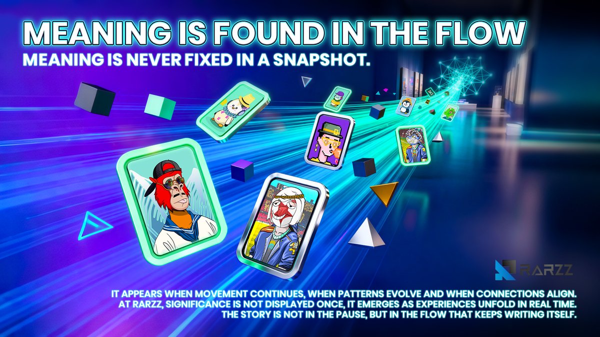 rarzz_1's tweet image. 🚀 Rarzz is where AI meets living digital design.
🖼️ Meaning flows, not from the still frame, but from motion.
💡 Interaction shapes evolution.
🔗 Every NFT carries a story in progress.
#Rarzz #NFTDesign #DigitalFlow #AIinArt #EvolvingNFT