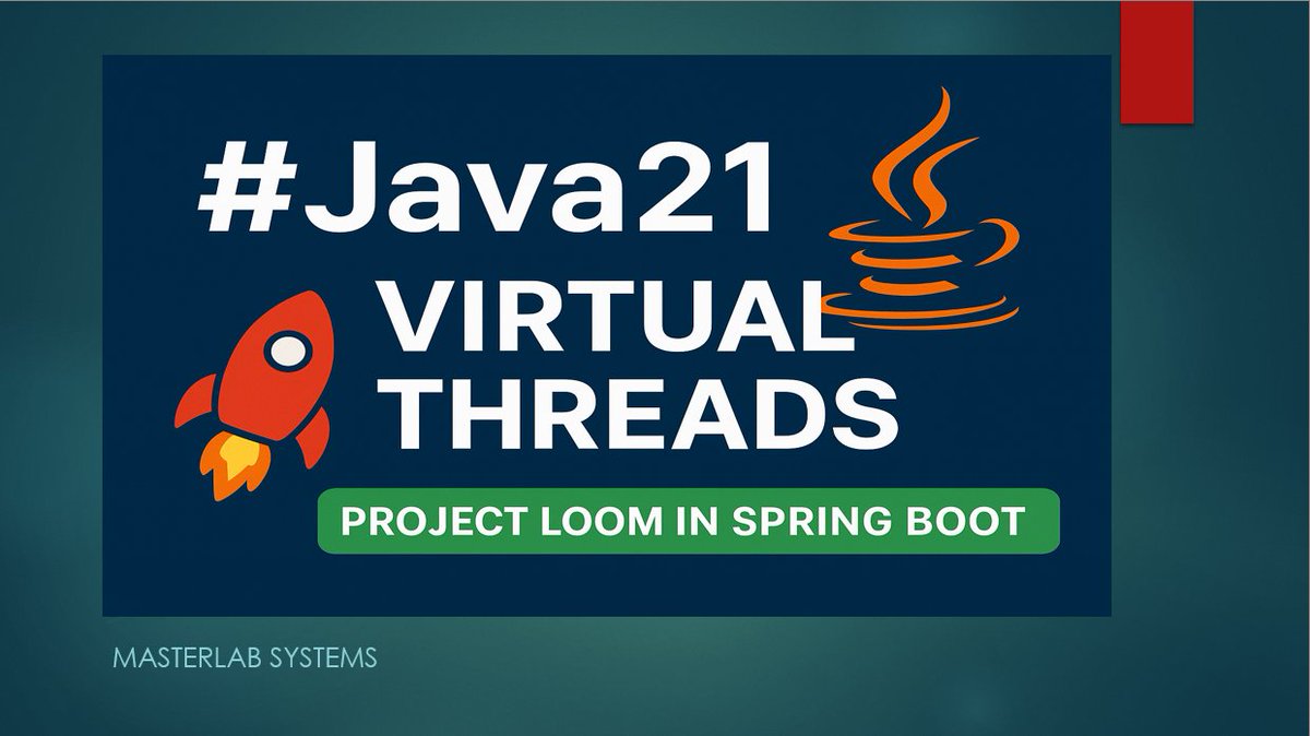 masterlab1817's tweet image. 🚀 Project Loom &amp;amp; Virtual Threads in Java 21 – Supercharge Your Spring Bo... youtu.be/inv6fQsjphY?si… 

#Java21, #ProjectLoom, #VirtualThreads, #SpringBoot, #JavaConcurrency, #Microservices, #CleanCode, #BackendDevelopment, #SpringFramework, #JavaPerformance, #CloudNative,