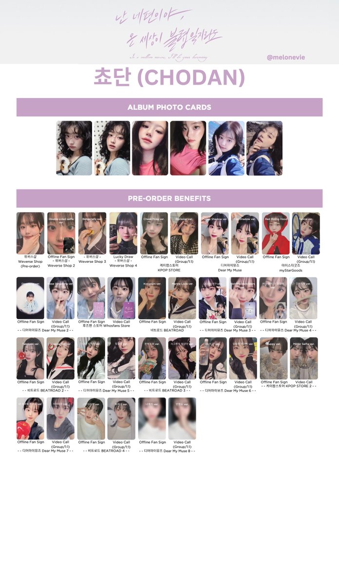 QWER 'Be Your Harmony' Photocard Template Chodan and Magenta +