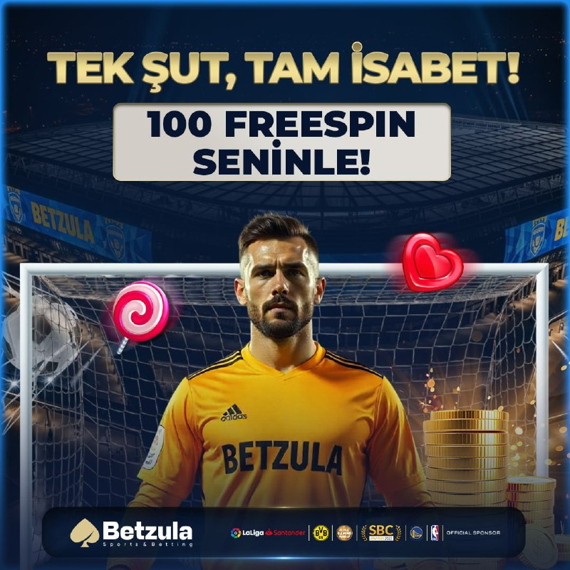 🔥Tek Şut, Tam İsabet! 100 FreeSpin Seninle!

⚽️Süpriz Saatte Atılacak Şutu Doğru Tahmin Et Kazan ! 

✅Tıkla Katıl: t.me/betzula