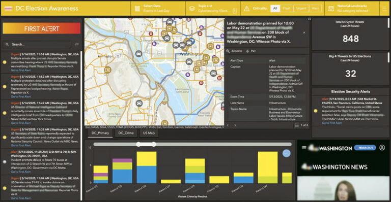 EsriPartners's tweet image. From public disorder to weather threats, real-time risk detection is critical. #ArcGISVelocity integrates #EsriPartner Dataminr alerts into live dashboards—giving teams the insight they need to act fast and stay ahead. 

Read the article 👇 
ow.ly/JyYu50X12W3
