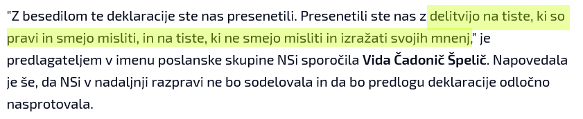 💩 [Ekstremna desnica kot "drugačemisleči"] 💩

NSi je besedilo, ki opozarja na relativizacijo nacizma in fašizma, ki opozarja na politizacijo sovraštva in ki obsoja izkrivljanje zgodovinskega spomina, označila za "napad na drugače misleče".

Več: n1info.si/novice/sloveni…