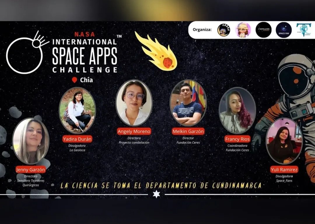 YuliethGarcaR1's tweet image. ¡Ya se acerca un evento muy espacial! Un honor hacer parte de este equipo 🚀 🛰️☄️✨

#NASA #NASASpaceApps
#NASAChallenge #Science #Cienciaparatodos #CHIA #Facatativá #Steam
@NASASpaceAppsPE @NASA