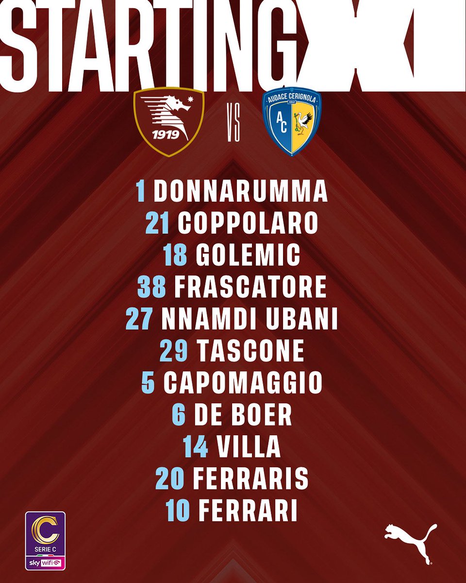 📄 | STARTING 11

Gli undici scelti da mister Giuseppe Raffaele

#SalernitanaCerignola #avantibersagliera #salernitana