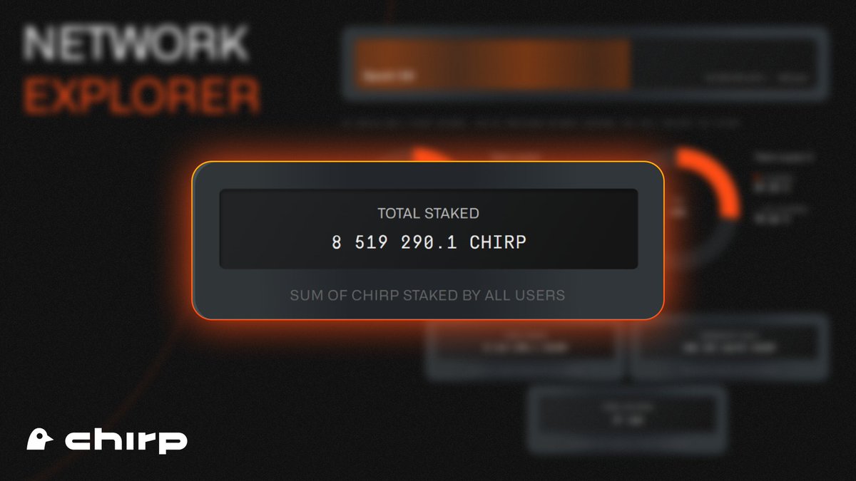 A milestone worth celebrating. The Chirp staking pool has soared past 8.5 million $CHIRP.

A huge thank you to our community. Your trust and conviction are what got us here, building the foundation of Chirp together.

If you're not staking yet, you're missing the moment. The