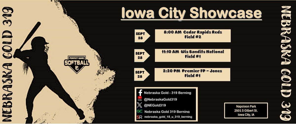 The girls are hitting the field Sunday <a href="/PG_Softball/">Perfect Game Softball</a> Showcase in Iowa City!!! Check them out!!! <a href="/AshleyMears_PG/">Ashley Mears PG Scout</a> <a href="/ChrisjSb/">PG_SB_ChrisJ</a> <a href="/NebraskaGold/">Nebraska Gold</a>