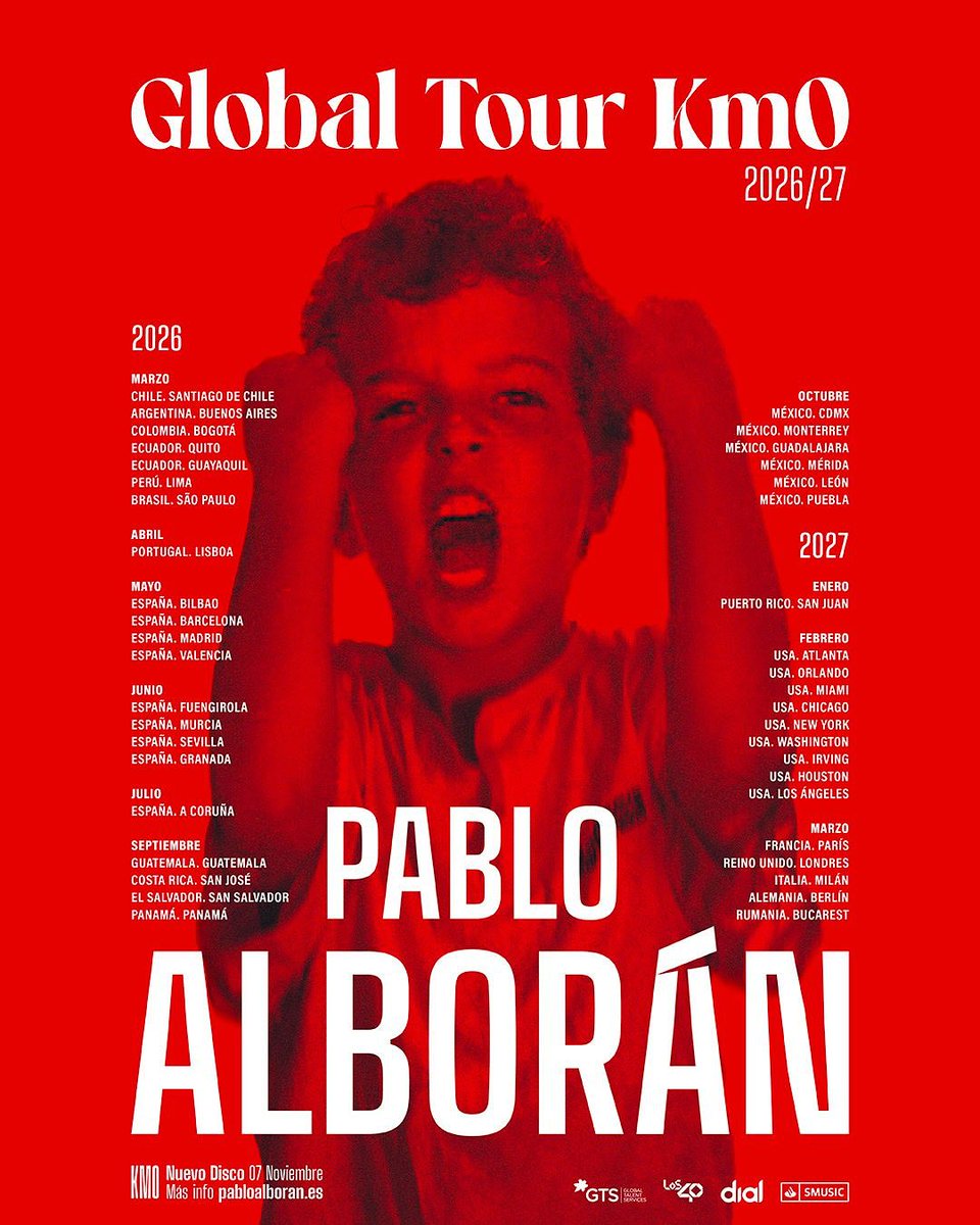 #Info ❗️ENTRADAS DISPONIBLES❗️ Fechas de la primera fase de #GlobalTourKM0 <a href="/pabloalboran/">Pablo Alborán</a>.

📍Chile
📍Colombia
📍Ecuador
📍Perú
📍Brasil
📍Portugal
📍España

🎟 Hazte con tu entrada en 👉🏻 pabloalboran.es 

⚠️ ARGENTINA, no se activa hoy. Próximamente info de otros países.