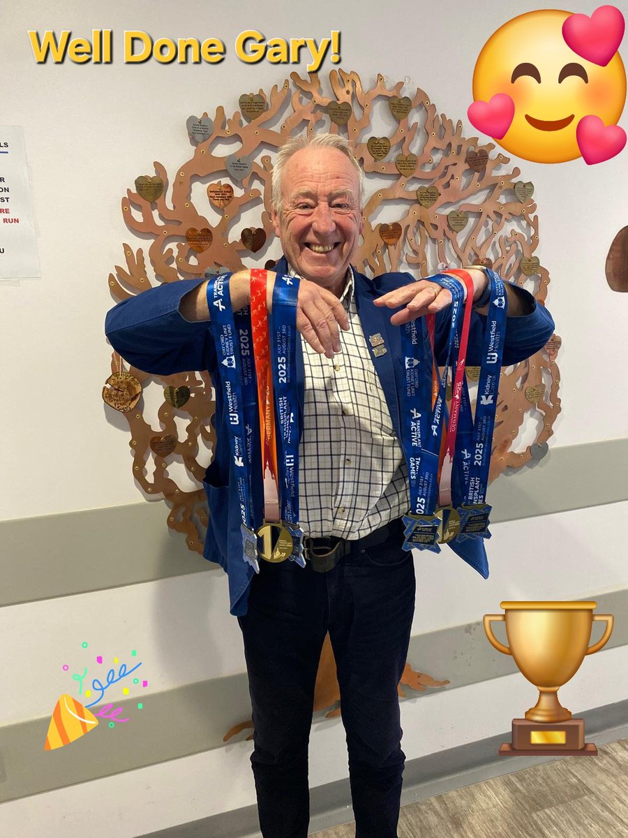 JimQuickMFT's tweet image. Well done Gary, looking proud with Transplant games medals he won &amp;amp; Organ donation week Party on JQ today with a quiz, music, food, games of pool &amp;amp; a visit from Snoop! 😊 ❤️ 🫁 #OrganDonationWeek @newstartcharity @Michaela0895 @parkerkarenj @vikki_warman @MFTnhs @MFT_PatientExp