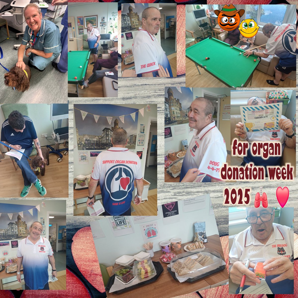 JimQuickMFT's tweet image. Well done Gary, looking proud with Transplant games medals he won &amp;amp; Organ donation week Party on JQ today with a quiz, music, food, games of pool &amp;amp; a visit from Snoop! 😊 ❤️ 🫁 #OrganDonationWeek @newstartcharity @Michaela0895 @parkerkarenj @vikki_warman @MFTnhs @MFT_PatientExp
