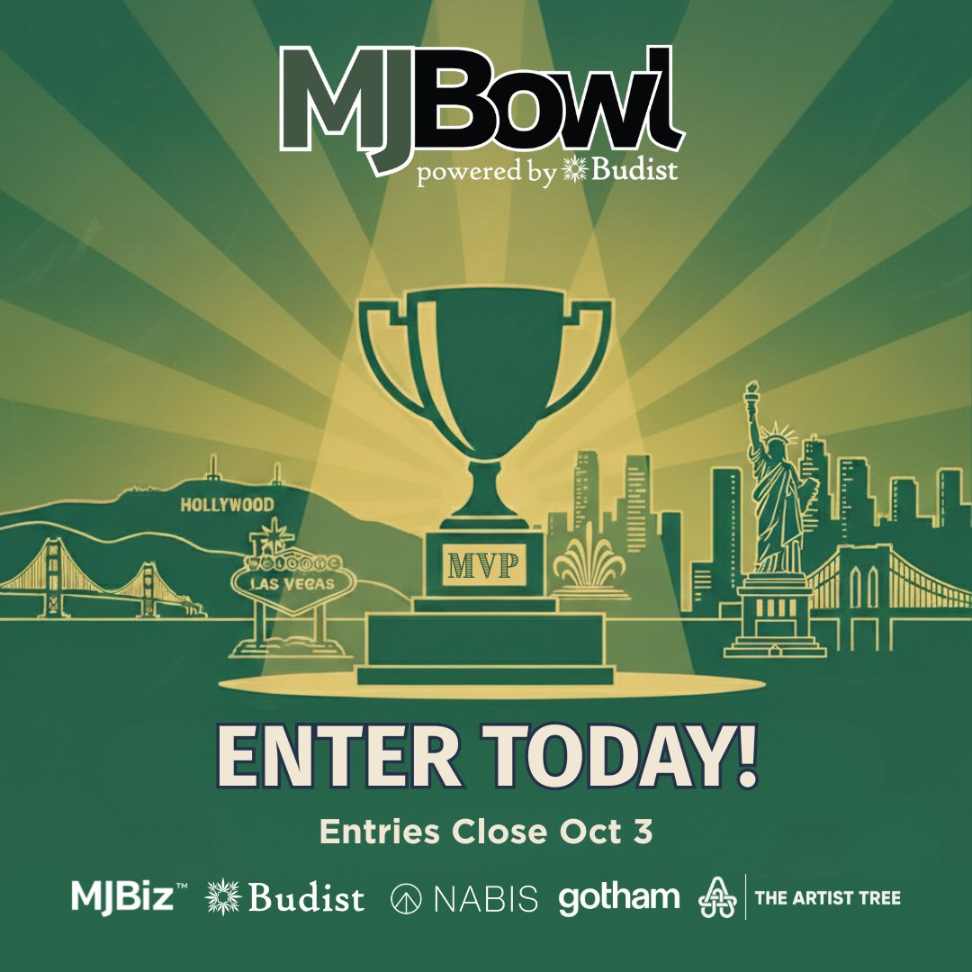 Our friends at #Budist + <a href="/MJBizDaily/">MJBiz</a> are proud to present The MJBowl: the first bi-coastal canna competition! Entry is now open for licensed brands in CA &amp; NY, and ends Oct 3. Winners receive nat'l media recognition at MJBizCon, travel to Vegas + expo pass Budist.com/MJBowl