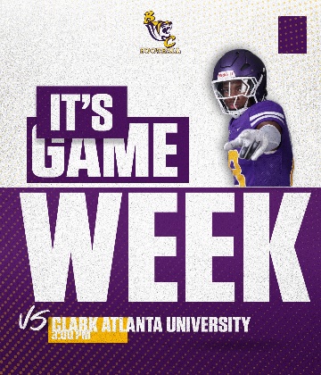 📣🐅 IT’S GAME WEEK! 🐅📣
Benedict College Football is back in action this Saturday as your Tigers take on Clark Atlanta University!
🗓 Saturday
⏰ 3:00 PM
📍 Atlanta, GA
Let’s show up, show out, and bring the energy as we continue the fight this season! 

#Vision | #TheBestOfBC