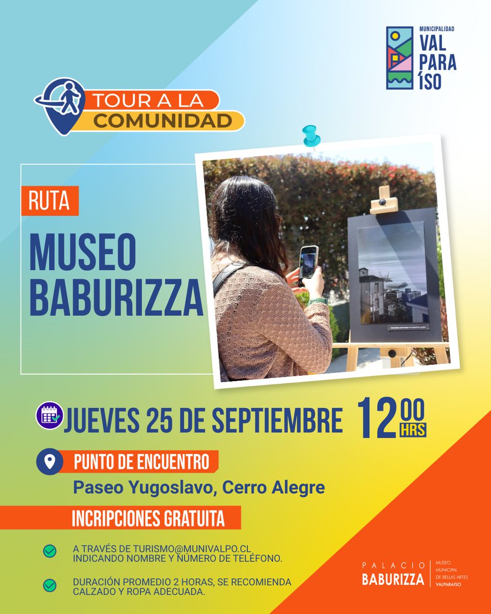 ✨¡Descubre el museo!✨

🤓 ¿Te interesa la historia, el arte y el patrimonio de nuestra ciudad? Entonces no te pierdas este jueves 25 de septiembre la visita guiada que realizaremos en el Museo de Bellas Artes de #Valparaíso. 👣

👉 Inscríbete y vive esta experiencia única.