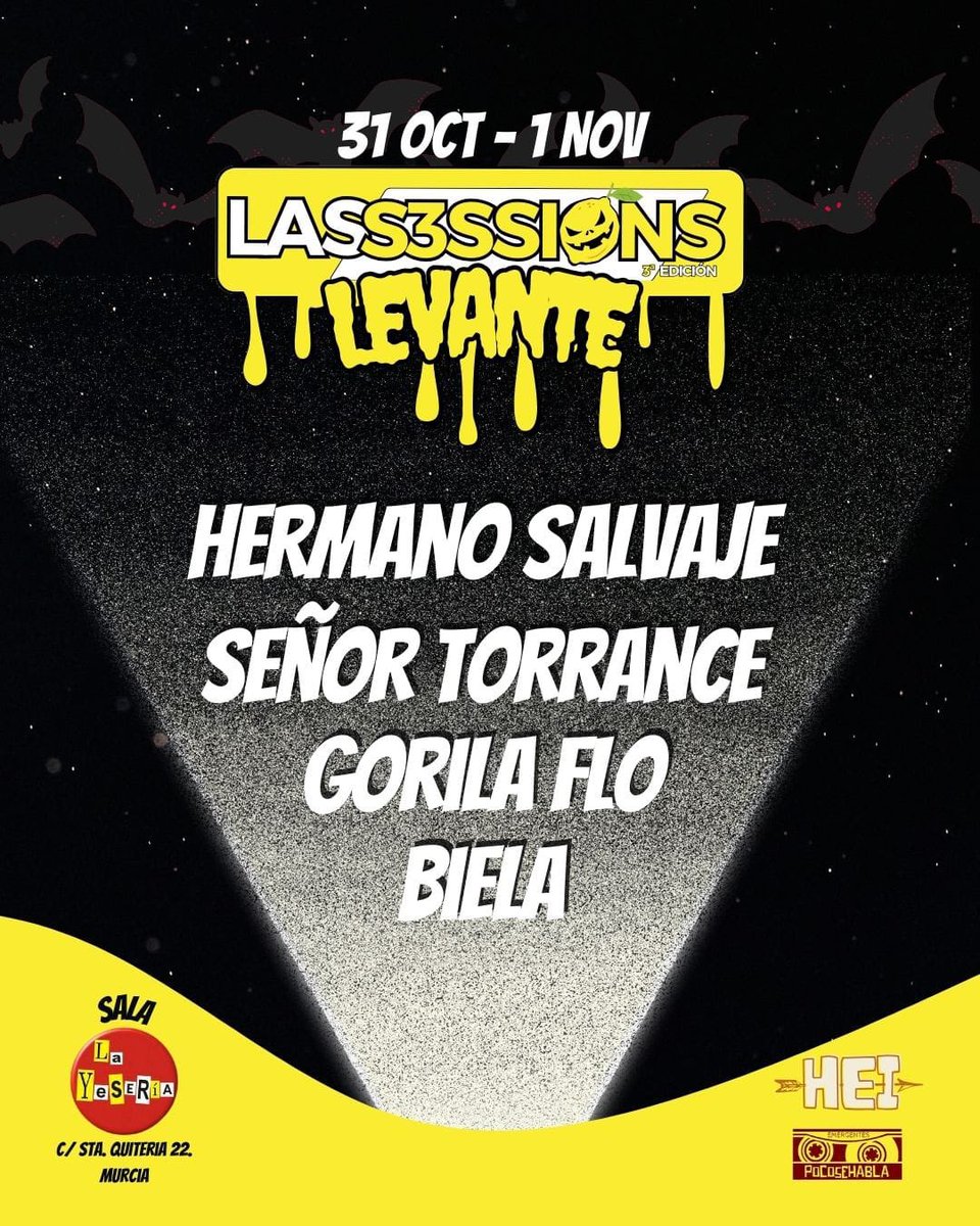 1 NOVIEMBRE MURCIA
LA YESERÍA
TICKETS 🎟️ 
vivaticket.es/ticket/las-ses…