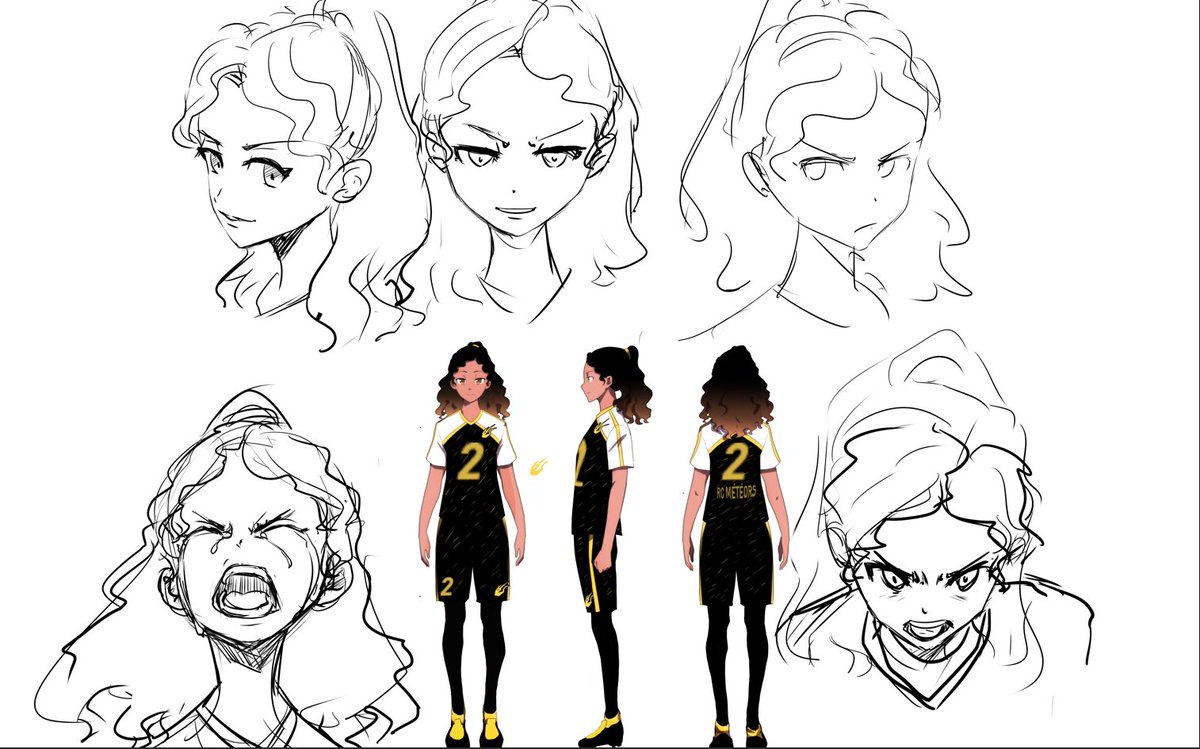 Runfinity_08's tweet photo. Le charadesign d'Axelle Darumba, le personnage principal de mon manga Runfinity ! (1/2) https://t.co/GiVF64NhOJ