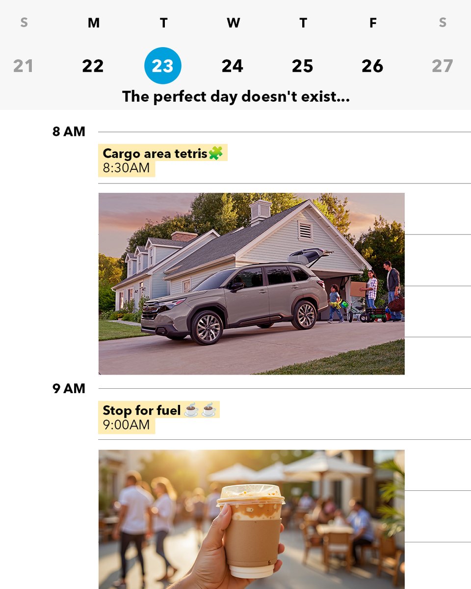 SubaruCanada's tweet image. The perfect day doesn’t exist? Our odometer says different. 🗓️ 🙌 😌 #SubaruNation