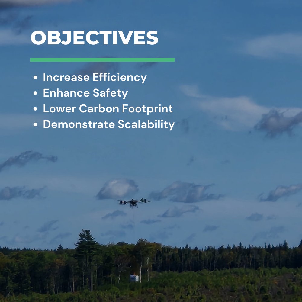 VolatusAero's tweet image. This summer, we used heavy-lift drones to deliver seedlings, supporting Irving Woodlands’ tree-planting efforts to boost safety &amp;amp; sustainability. Together, we’re planting the future from above. Learn more: bit.ly/3Gg8Zew 
#ArbourDay #SustainableForestry #DronesForGood