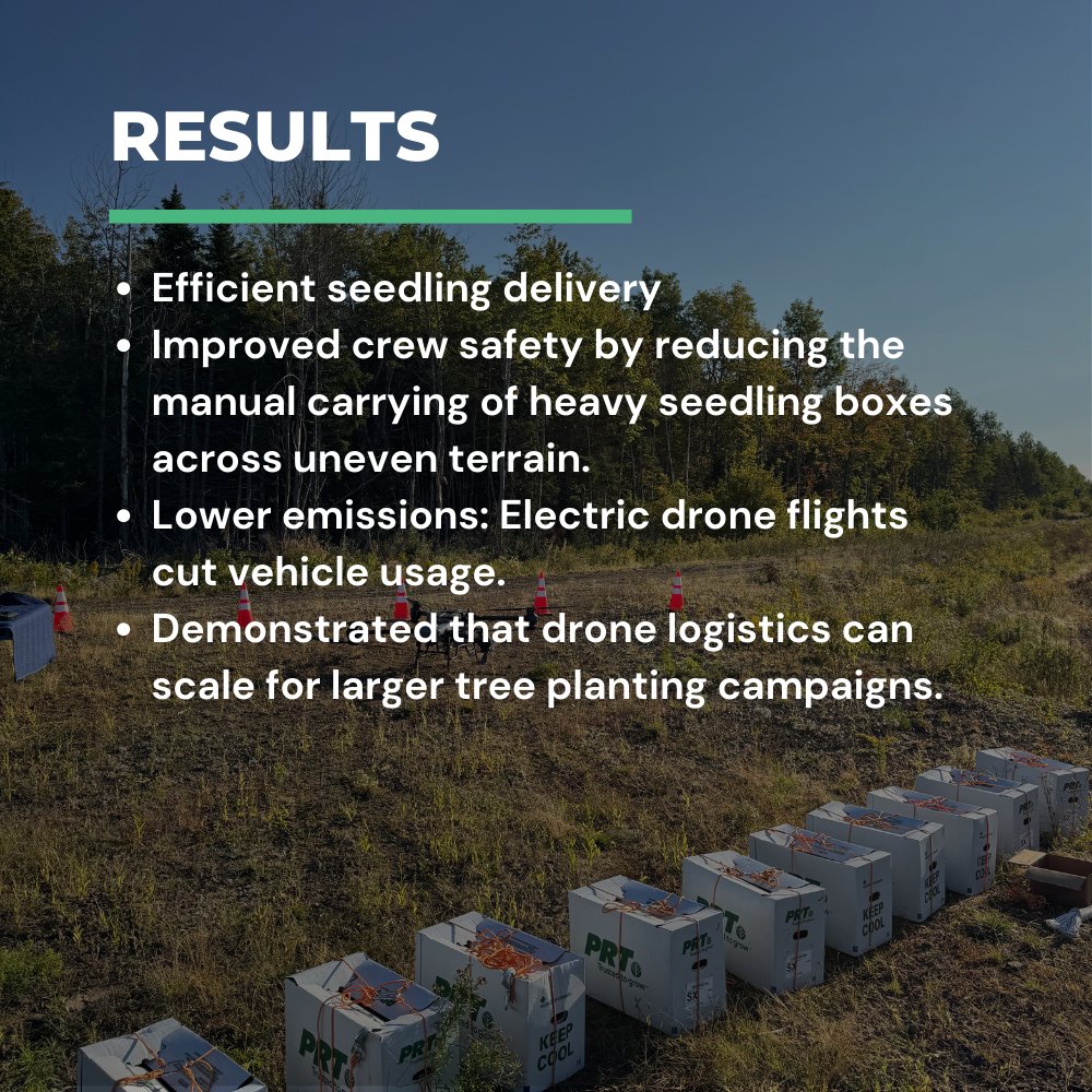 VolatusAero's tweet image. This summer, we used heavy-lift drones to deliver seedlings, supporting Irving Woodlands’ tree-planting efforts to boost safety &amp;amp; sustainability. Together, we’re planting the future from above. Learn more: bit.ly/3Gg8Zew 
#ArbourDay #SustainableForestry #DronesForGood