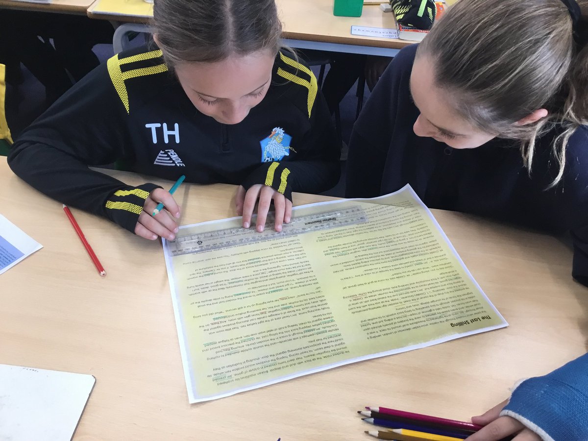 LancotSchool's tweet image. 📚 Year 6 explored the key features of a narrative in English today! Using a modelled text inspired by their novel study Street Child by Berlie Doherty, the children worked in pairs to colour-code and identify each feature. #Year6English #StreetChild #NarrativeWriting