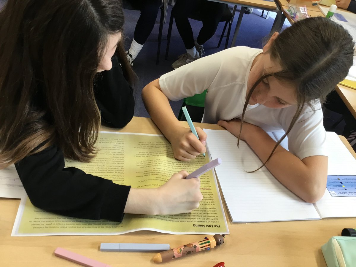 LancotSchool's tweet image. 📚 Year 6 explored the key features of a narrative in English today! Using a modelled text inspired by their novel study Street Child by Berlie Doherty, the children worked in pairs to colour-code and identify each feature. #Year6English #StreetChild #NarrativeWriting