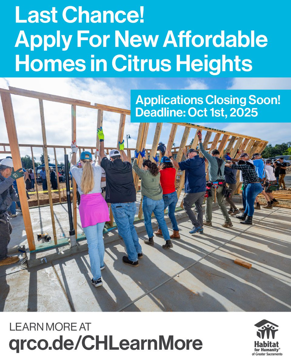 📢 REMINDER! 
✨ Applications CLOSE Oct 1 for Phase 2 of our Citrus Heights Development — brand-new, energy-efficient 3 &amp; 4-bedroom homes for first-time buyers! Don’t miss this chance for affordable homeownership.

🔑 Apply: qrco.de/CHLearnMore