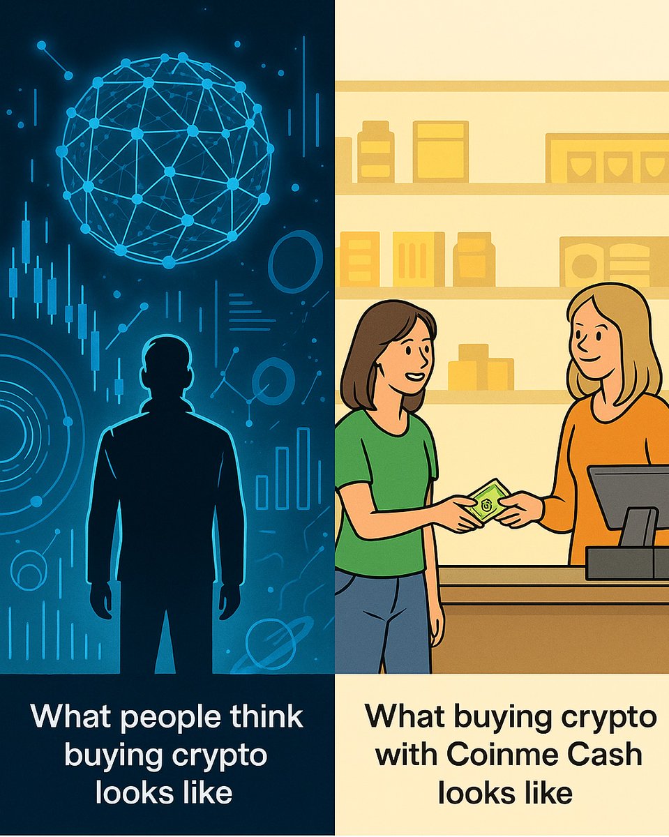 Coinme's tweet image. ✨ Reality check: You don’t need to “be into crypto” to use it.

Coinme handles the rest. Easy, safe, no jargon. Even if “blockchain” still sounds like a workout move. 💪

#CryptoForEveryone #NoJargonJustBitcoin #CoinmeCrew