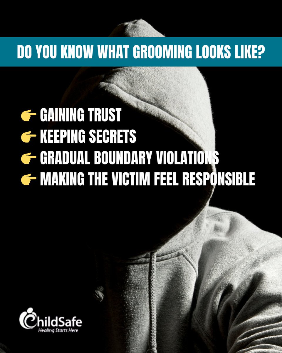 ❗ Do you know what grooming looks like?
It’s often how abuse starts—and it’s designed to confuse, manipulate, and silence victims.
💪 📲 Save &amp; share this. Awareness saves lives.
#StopGrooming #ChildAbusePrevention #KnowTheSigns
