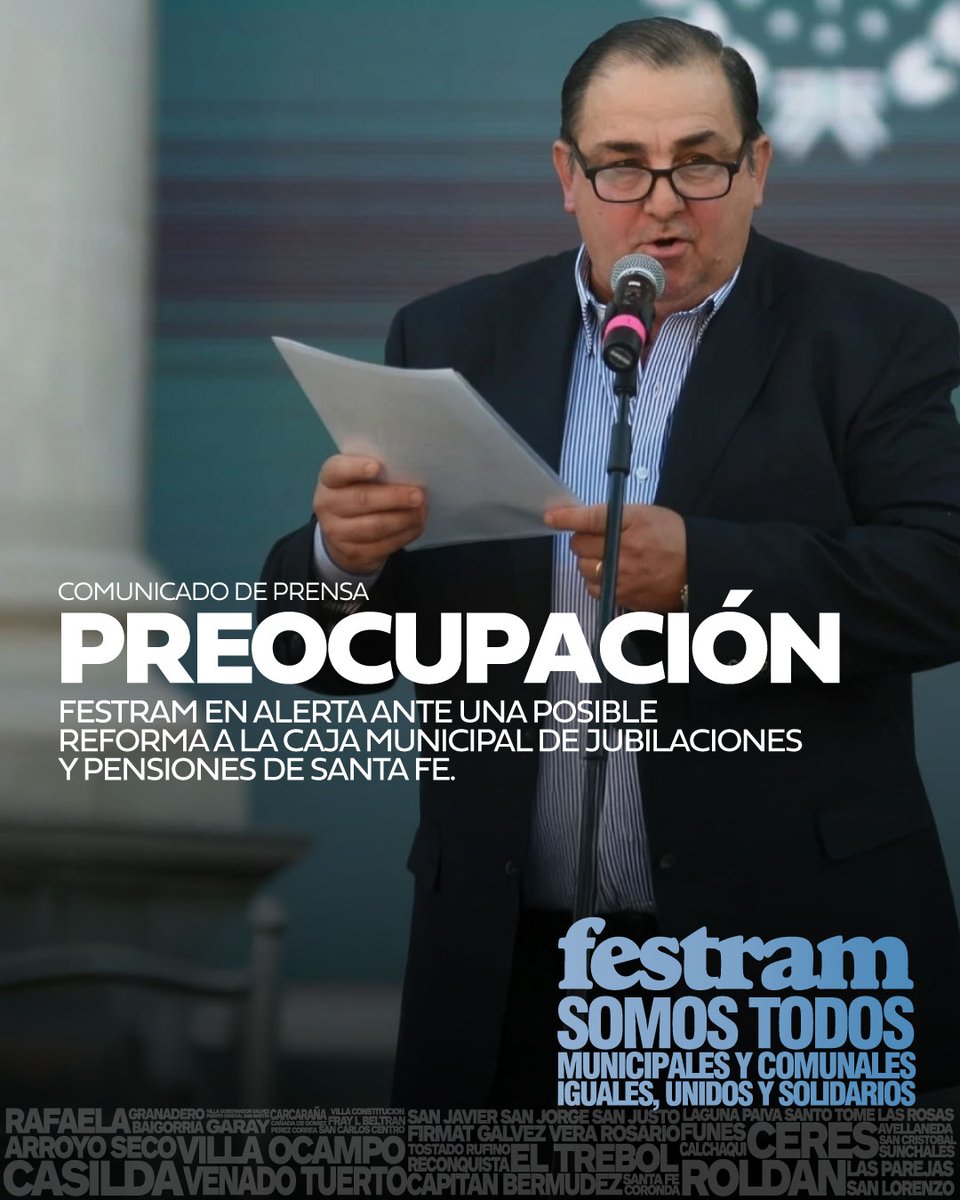 FESTRAM EN ALERTA ANTE UNA POSIBLE REFORMA A LA CAJA MUNICIPAL DE JUBILACIONES Y PENSIONES DE SANTA FE

municipales.org.ar/festram/festra…