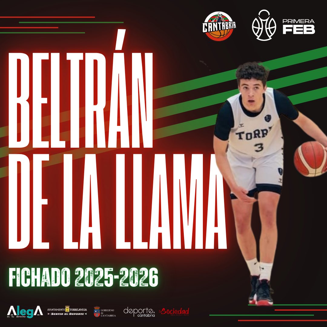 📝 ¡Beltrán de la Llama talento y juventud para la dinámica de Grupo Alega Cantabria!

El joven jugador jugará cedido en <a href="/PasPielagos/">Pas Piélagos</a> de Tercera Feb y estará en la dinámica del primer equipo.

¡Bienvenido Beltrán!

#TuTambienJuegas #BaloncestoEnTorrelavega