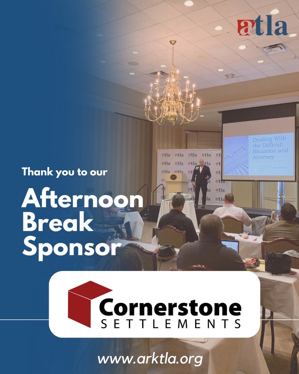 Thank you to Cornerstone Settlements for sponsoring our Break this afternoon!