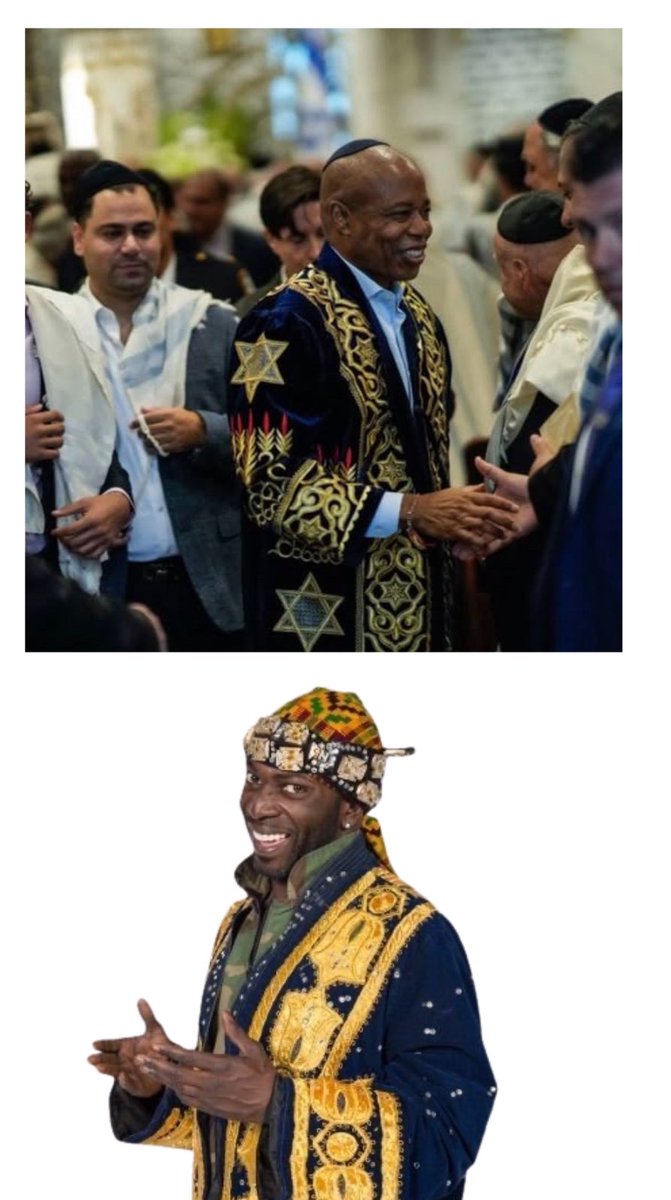 Why is Eric Adams out here dressed like Prince Nana?