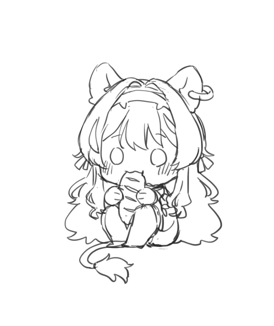 フランスパンだっこしながらまるかじるレグちゃんらくがき…( ˘ω˘)φ