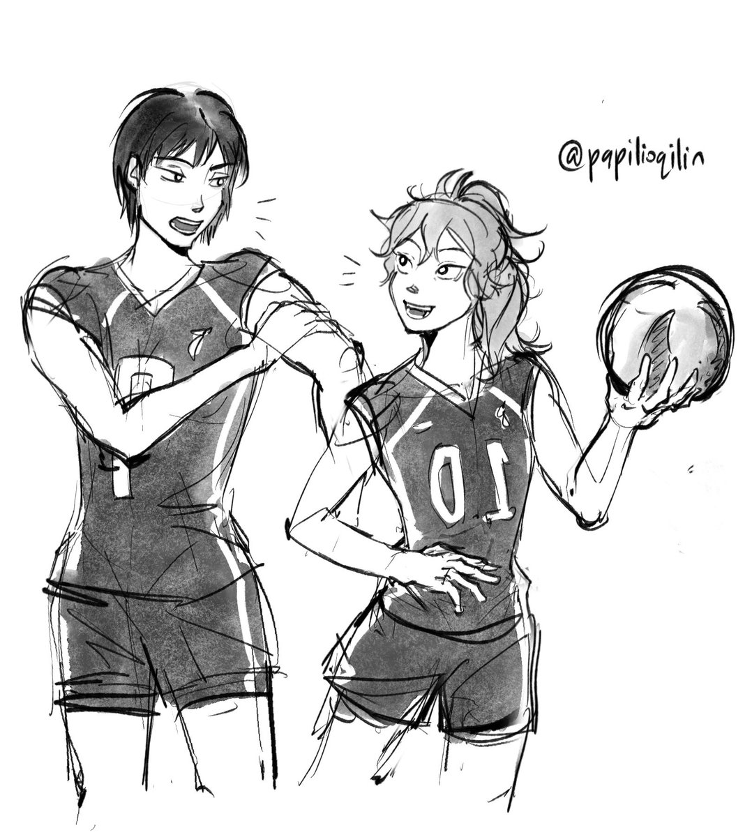 3rd yr fem #kagehina sketch...i miss them 😭