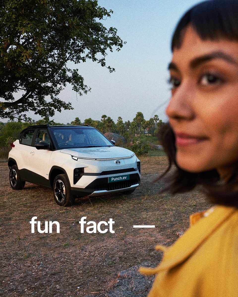 Tataev's tweet photo. Our research says, you're overthinking lately.
Simply pack your bags and escape in a Punch.ev.
Don't own one yet? Get your Punch.ev at ₹9.99L* and avail benefits up to ₹70,000*
#Punchev #BeyondEveryday #TATAev #MoveWithMeaning
*T&C apply. https://t.co/mwqBod7ZjP