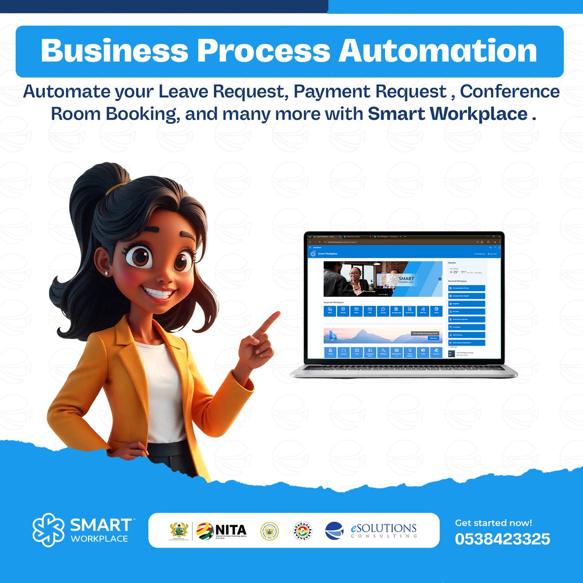 Boost your productivity with Smart Workplace! From leave requests to  payment approvals, automate it all and focus on what matters. Efficiency at  your fingertips! Ready to upgrade your workflow? #SmartWorkplace  #Automation #BusinessSolutions #, image size:1199x1200