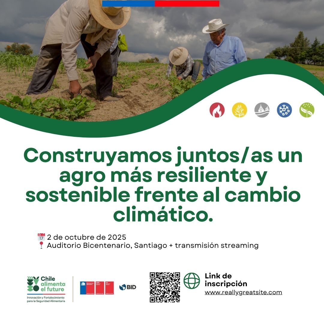 ¿¡Aún no se inscribe??🤓Recuerde que el 2/10 realizaremos el Seminario "Avances y desafíos de la gestión de riesgos de desastres en el sector silvoagropecuario chileno". Inscripciones hasta el 25/09: forms.gle/ocFFnU9Aq6UdhQ…
<a href="/MinagriCL/">Ministerio de Agricultura de Chile 🇨🇱</a>
<a href="/Sub_Agricultura/">Subsecretaría de Agricultura</a>
<a href="/el_BID/">Banco Interamericano de Desarrollo</a>