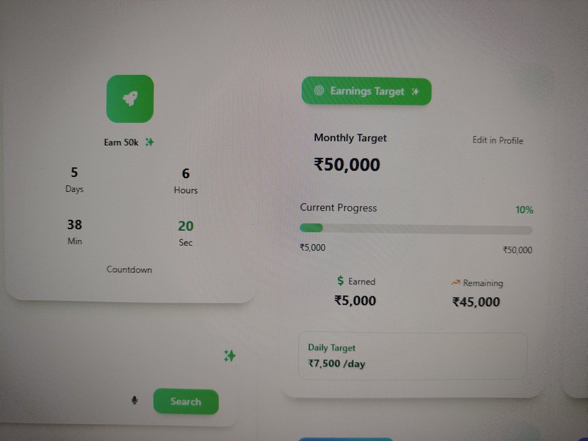 codewithsu's tweet image. 5 Days In. 80 hours done.
Target: 50K by Sept 29
Current: 5K earned.

Not where I hoped to be yet, but execution &amp;gt; excuses.
Halfway left, double the effort ahead.

👉 Still open to ideas, resources, or strategies. Let’s push harder.

#10DayChallenge #50K #ProgressUpdate