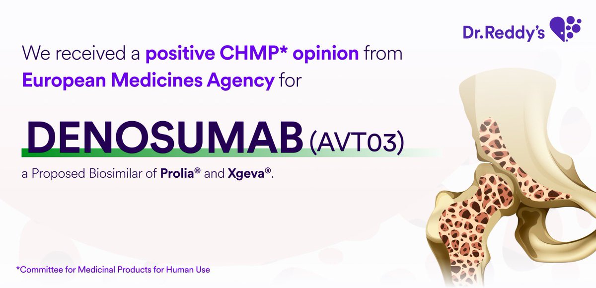 Click to read full press release: drreddys.com/cms/sites/defa…

 #Denusomab #OsteoporosisAwareness #CancerCare #CHMP #EMA #PharmaInnovation #HealthcareAccess #WeAreDrReddys #GoodHealthCantWait
