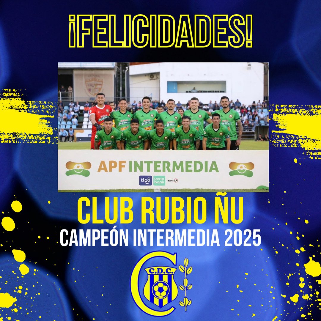Club Deportivo Capiatá (@deporcapiata) on Twitter photo ¡Felicitamos al Club <a href="/rubionu1913/">Club Rubio Ñu</a> por el campeonato obtenido y el ascenso a la división de honor del fútbol paraguayo!
¡Salud laureado 🥂💚🤍🏆!
#elescobero💛💙 ¡Felicitamos al Club <a href="/rubionu1913/">Club Rubio Ñu</a> por el campeonato obtenido y el ascenso a la división de honor del fútbol paraguayo!
¡Salud laureado 🥂💚🤍🏆!
#elescobero💛💙