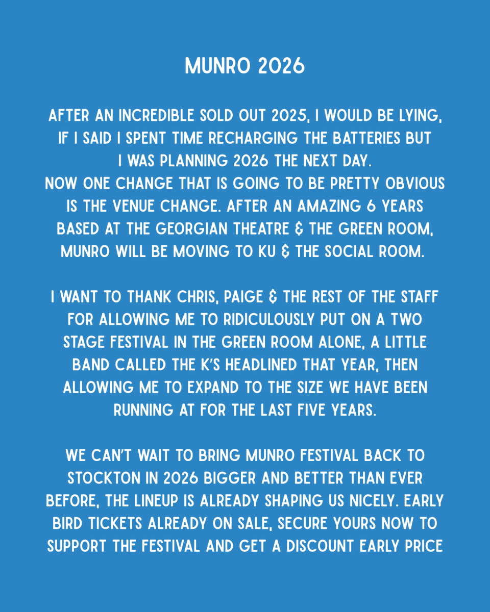 ☁️ MUNRO Festival Update ☁️

Early bird tickets on sale now - fatso.ma/2s1k