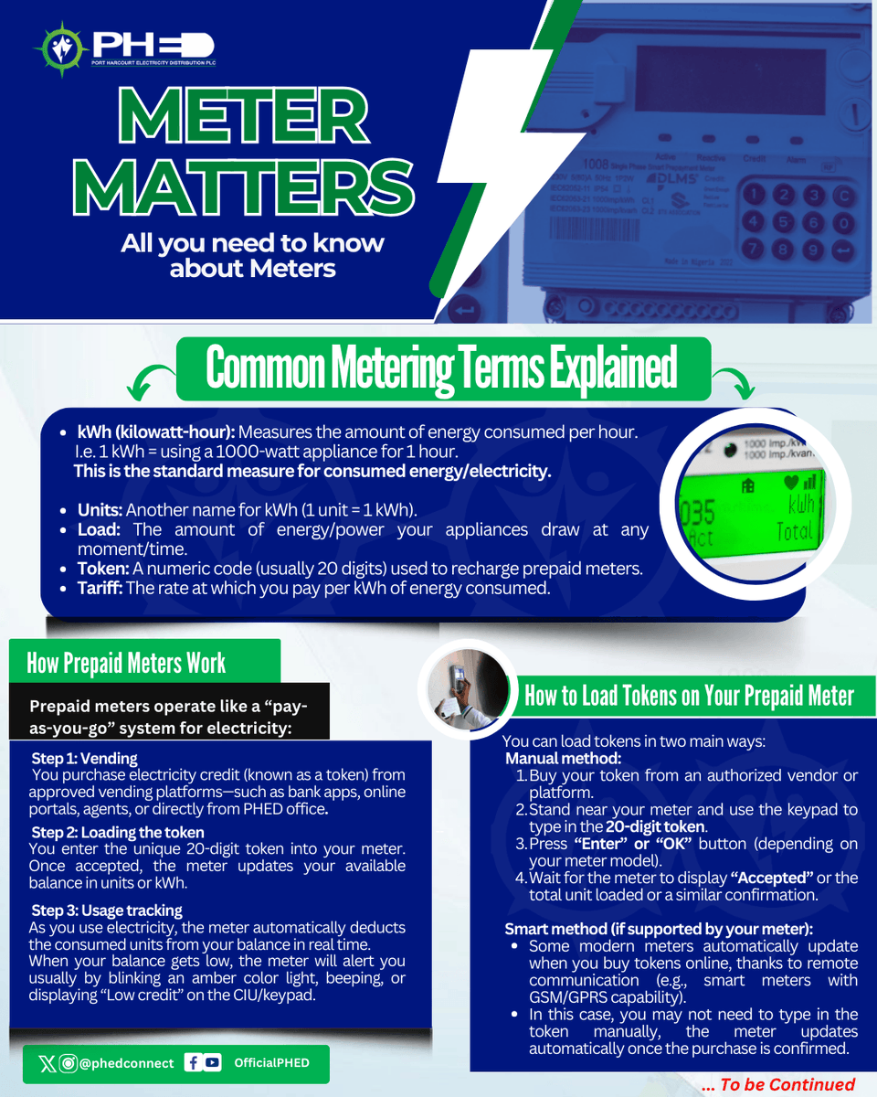 PHEDconnect's tweet image. Meter Matters - All you need to kno about Meters 

#MeterMatters #KnowYourMeter #SmartMetering #ElectricityMadeSimple