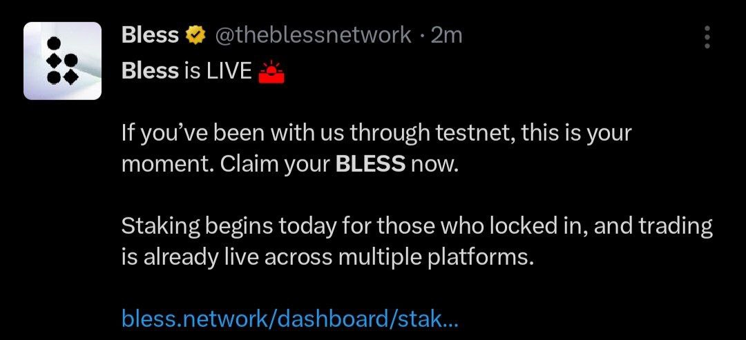 XON_BLAZE's tweet image. 🚀 BIG NEWS!
🔔 $BLESS Withdraw is finally LIVE 🎉

🌐 Claim yours now 👉 bless.network/dashboard/stak…

🔥 Don’t miss the wave, #BlessNetwork is just getting started! @theblessnetwork
#Crypto #DeFi #Staking #BLESS