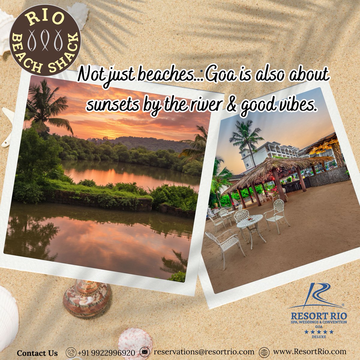 ResortRio's tweet image. 🍹🌊 Rio Beach Shack, Where Drinks Meet the River Breeze! 🌊🍹

Goa isn’t just about beaches; it’s about sunsets by the river, laughter with friends, and cocktails that make the moment unforgettable. 

#RioBeachShack #GoaVibes #CocktailsWithAView #GoaNights #RiverfrontVibes
