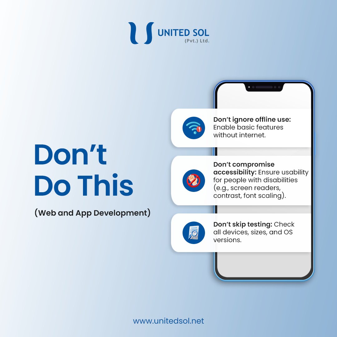 unitedsol's tweet image. 3 Rules in Web &amp;amp; App Dev You Can’t Ignore:

✅ Offline-first = reliability
✅ Accessibility = inclusivity
✅ Testing = consistency &amp;amp; trust

Winners focus on usability, accessibility &amp;amp; reliability. 🚀

#WebDev #AppDev #UX #UIUX #DigitalInnovation