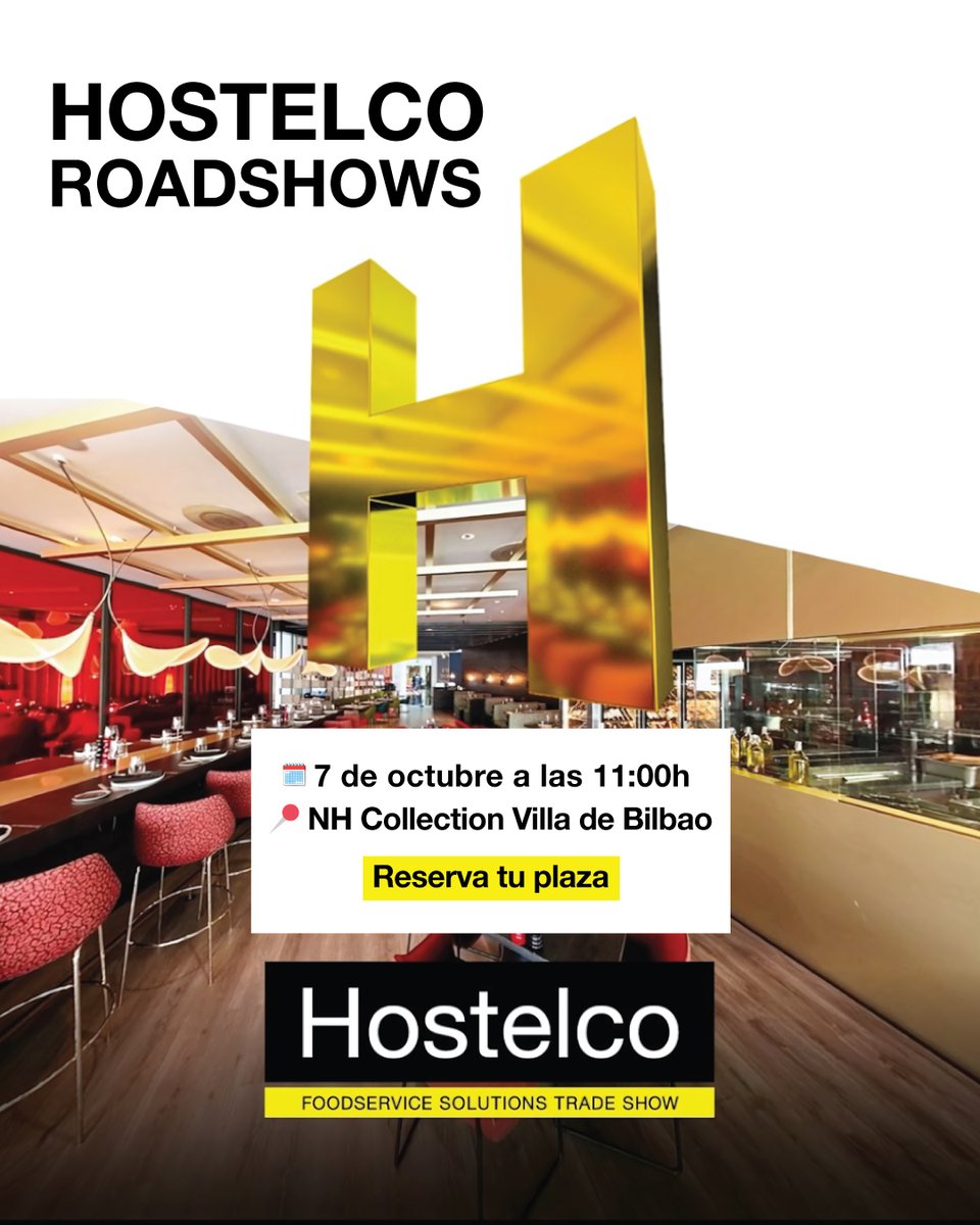 HOSTELCO (@hostelcobcn) on Twitter photo 📍Próxima parada del Roadshow Hostelco: ¡Bilbao!
🗓️ 7 de octubre · 11h
📌 NH Collection Villa de Bilbao.
Presentación #Hostelco2026, ponencias de expertos, formación práctica y cóctel de networking 🍸
👉 Inscríbete ya: loom.ly/DMSU2ms 📍Próxima parada del Roadshow Hostelco: ¡Bilbao!
🗓️ 7 de octubre · 11h
📌 NH Collection Villa de Bilbao.
Presentación #Hostelco2026, ponencias de expertos, formación práctica y cóctel de networking 🍸
👉 Inscríbete ya: loom.ly/DMSU2ms
