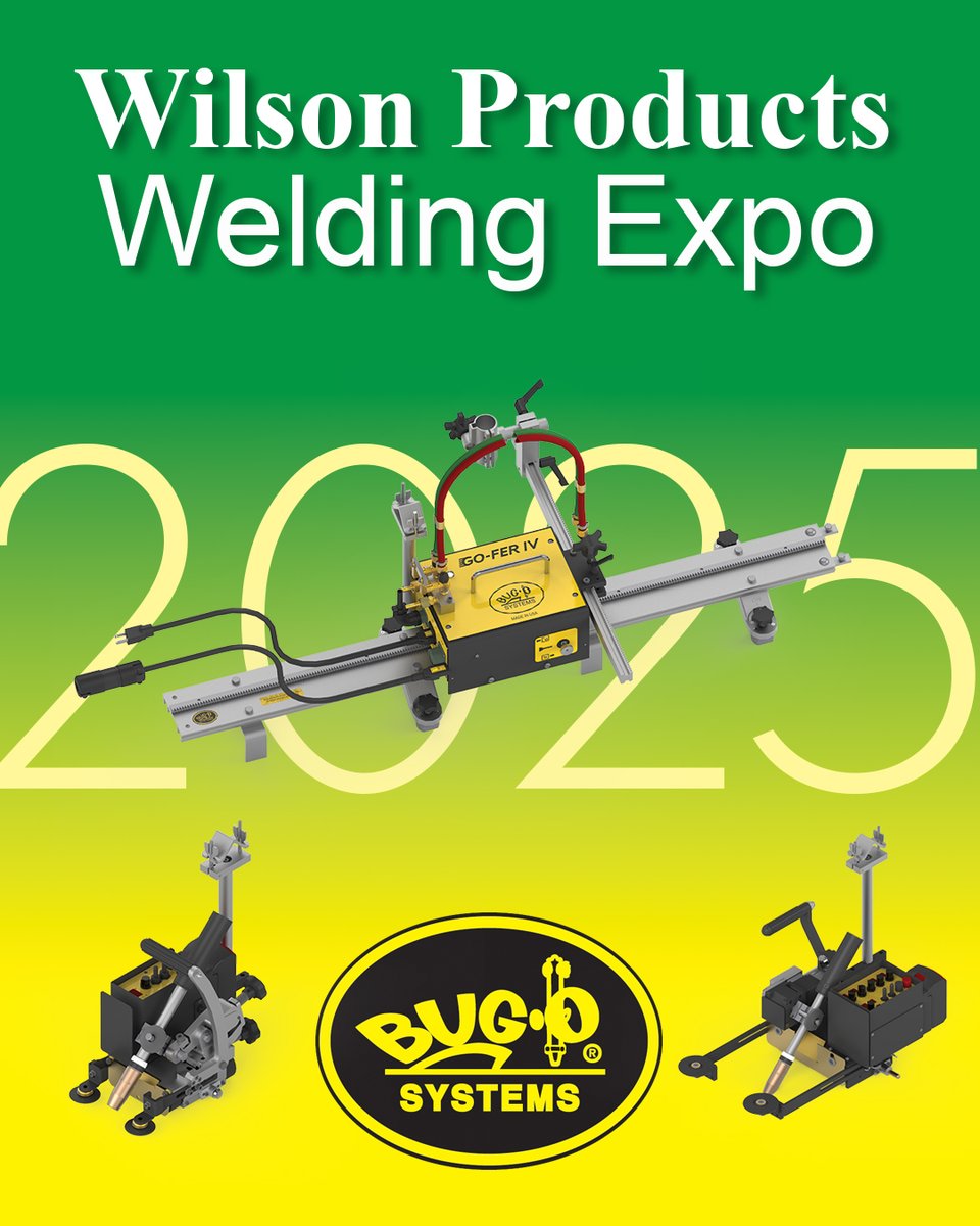 BugOSystems's tweet image. Visit Wilson Products' Welding Expo at their Easton, PA location today & tomorrow from 8 a.m. to 5 p.m. Check out BUG-O products to see how mechanization can improve your fabrication productivity. @WilsonProducts/ #WilsonProducts #BugoSystems #mechanization #automation #welder