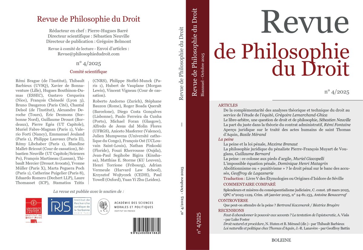 À paraître.

Revue de philosophie du droit, n° 4-2025 (oct. 2025).