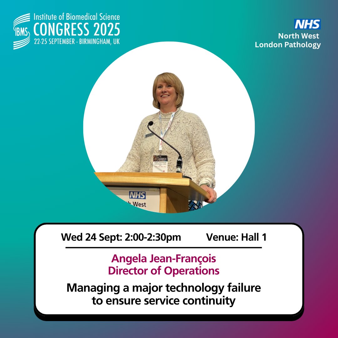 Angela Jean-François, our Director of Operations, will be giving a presentation at 2PM in Hall 1:

'Managing a Major Technology Failure to Ensure Service Continuity' ✨

Don't forget to come and talk to us and get some freebies at Stand 917 😁

#IBMSCongress2025 #TeamNWLP