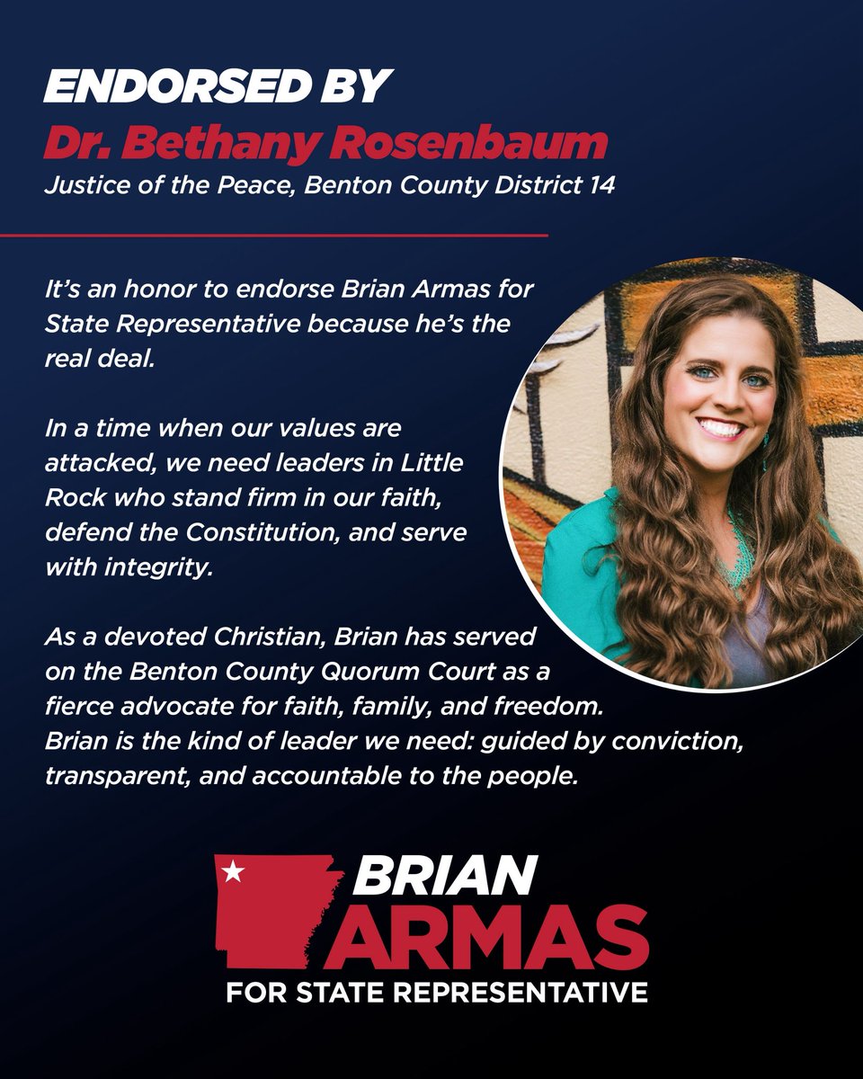 Proud to be endorsed by the Honorable Bethany Rosenbaum!