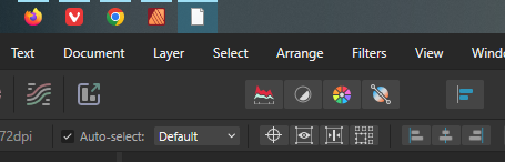 mothersdaisy's tweet photo. @Affinity  Since the update 2.6.4 there's no pretty Affinity icon on my toolbar when Photo is open just a blank icon- is this a new thing? Can it go back to the pretty purple one please? Updated Publisher to 2.6.4  and that still has it's pretty orange icon. Thanks! https://t.co/DMZr2UoDPH