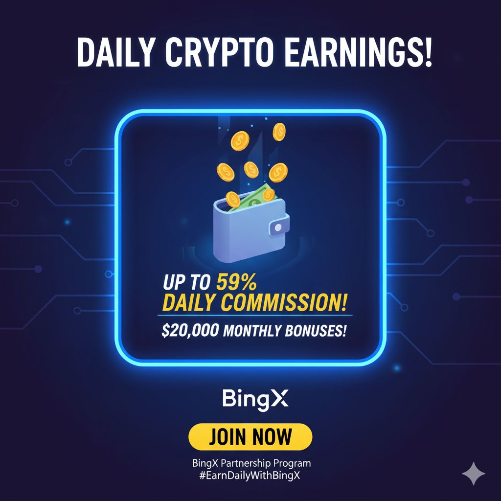 fromcaz's tweet image. Get ready for daily crypto earnings! The BingX Partnership Program pays you up to 59% commission every single day. Plus, unlock amazing monthly bonuses up to $20,000! Turn your influence into instant income. Link in bio to start earning today! #BingX #DailyCrypto #PartnerProgram…